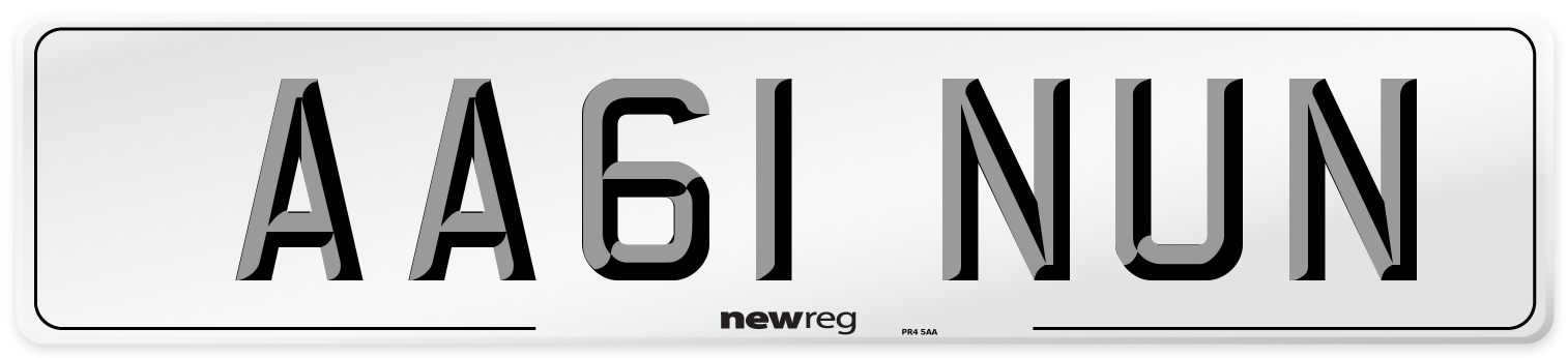AA61 NUN Number Plate from New Reg
